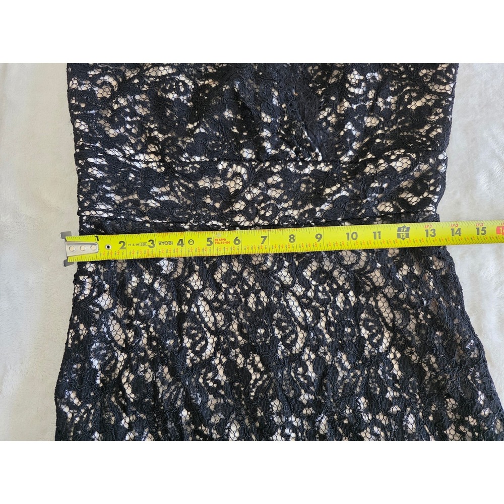 White House Black Market Black Lace Strapless Fit Flare Dress Size 2 - Picture 6 of 6
